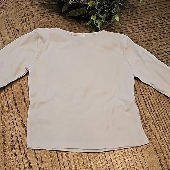 White long sleeve crop top size 7/8 girls 100% cotton - Picture 7 of 10